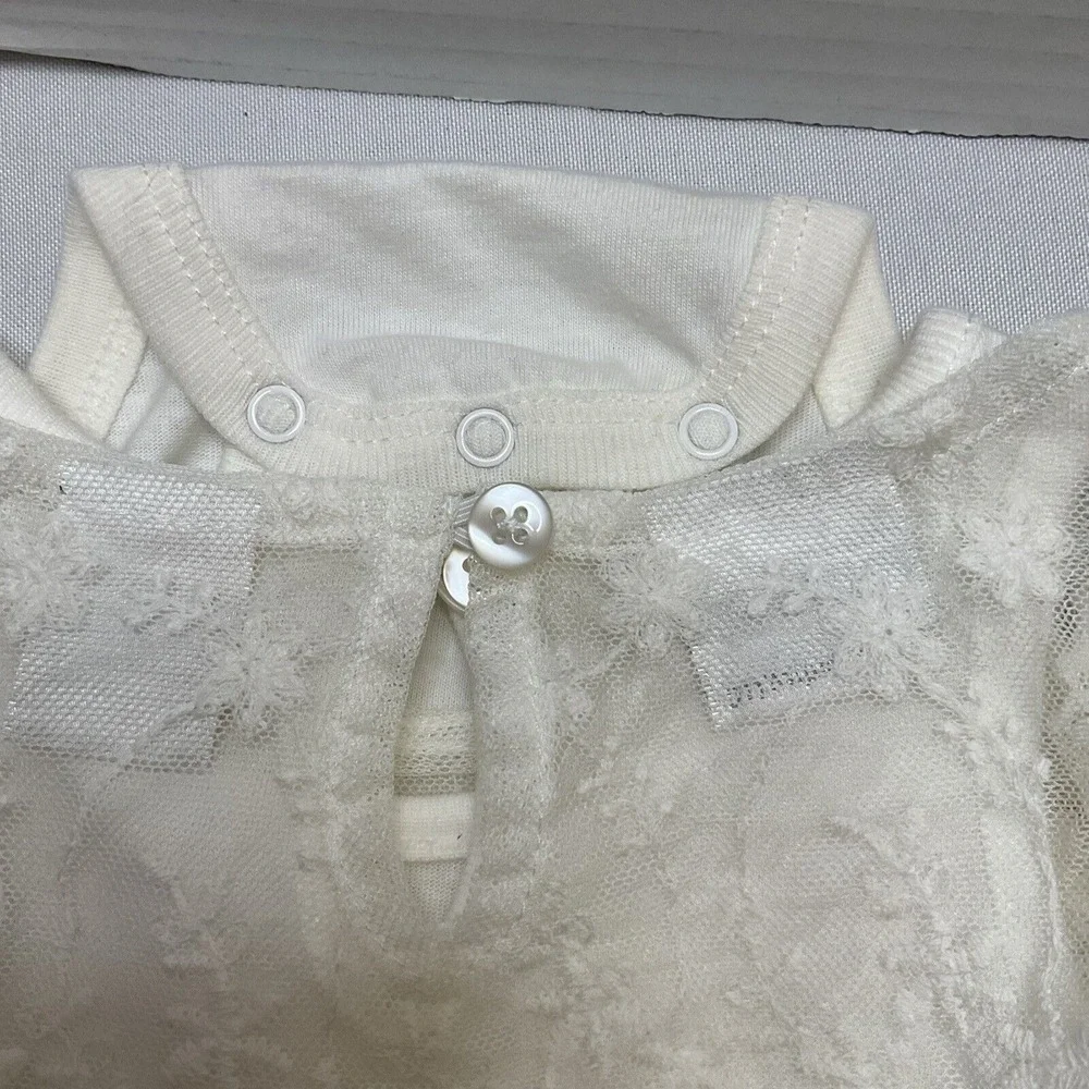 Koala Kids Sahara Detachable Lace Overlay‎ Infant Off White Body Suit - 18-24m